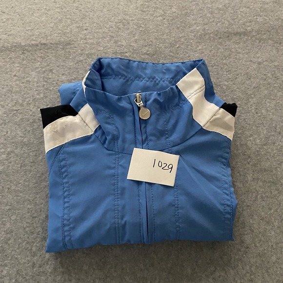 Nike Sportswear Track‎ Jacket Women's Medium Blue Striped Sleeve Microfiber Zip - Picture 15 of 15